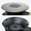 Stromboli Feuerstelle mit Grillfunktion, 80 cm Durchmesser – schwarz, mit Grillrost und Stauraum. B 138 x T 82 x H 114 cm